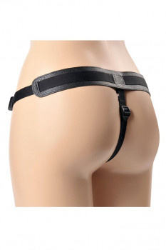 Чёрные трусики с плугом Harness Trapper - размер M-XL, черный