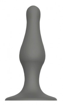 Серый удлиненный анальный стимулятор Plug With Suction Cup - 12,7 см.