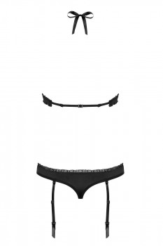Оригинальное боди с пажами и открытой спинкой, черный