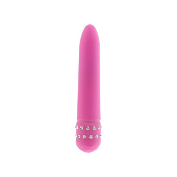 Розовый мультискоростной вибратор Diamond Pink Superbe Vibe - 15 см.